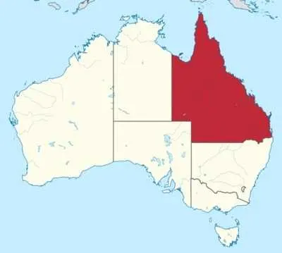 map of Queensland Australia relating to the Code of Practice for bearded dragon owners